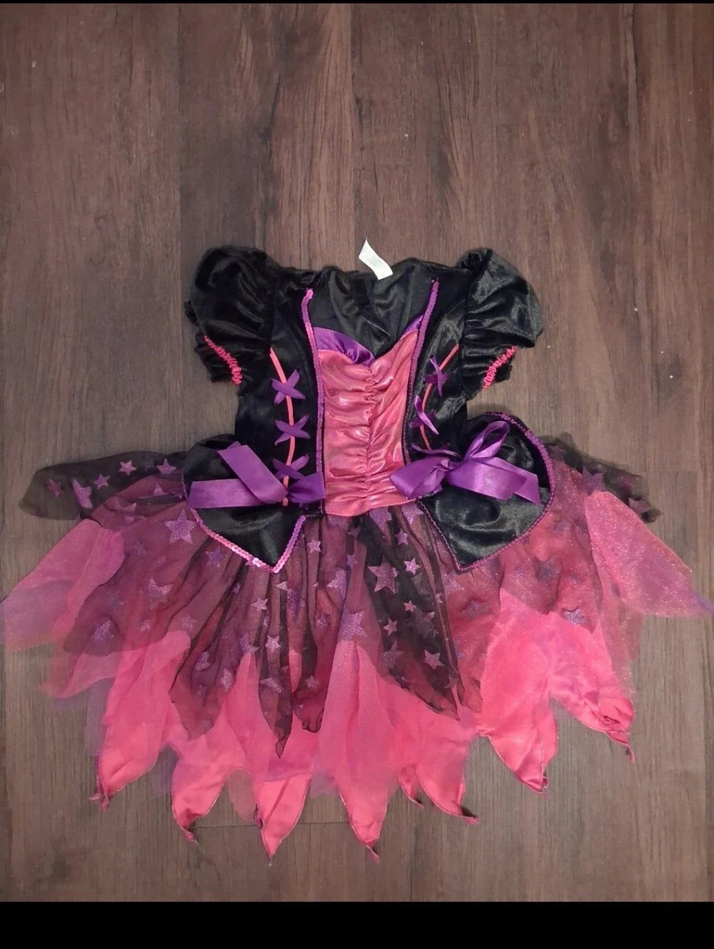 Girls Black and Pink Fairy Witch Costume Dress